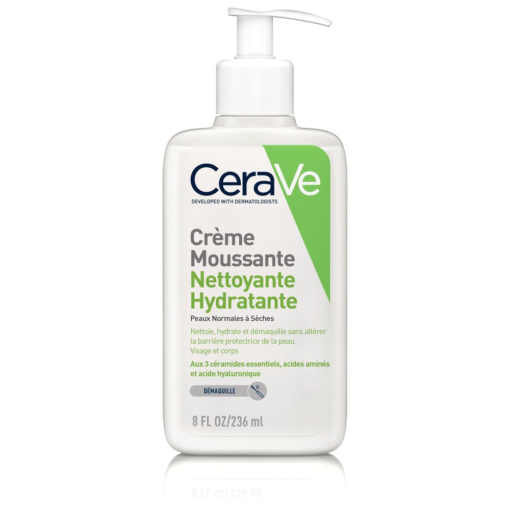CERAVE CREME MOUSSANTE NETTOYANTE HYDRATANTE PEAUX NORMALES A SECHES 236ML