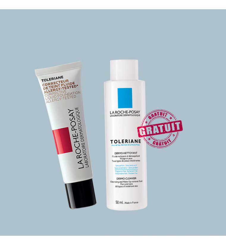 LA ROCHE POSAY TOLERIANE CORRECTEUR DE TEINT FLUIDE N13 BEIGE SABLE 30ML + TOLERIANE DERMO-NETTOYANT 50ML OFFERTE