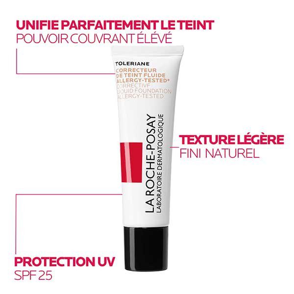 LA ROCHE POSAY TOLERIANE TEINT FLUIDE N11 BEIGE CLAIR 30ML + PINCEAU FOND DE TEINT OFFERT