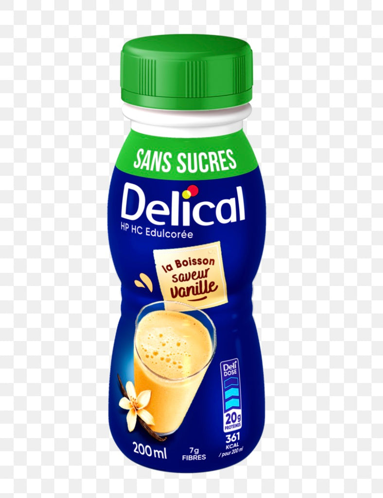 Délical Sans Sucre: 20G de protéine, 300 kcal, 7G de fibre (1 x 200ml)