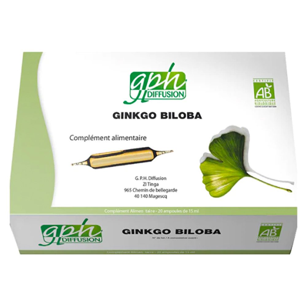 GPH Diffusion Ginkgo Biloba Bio 20amp x 15ml