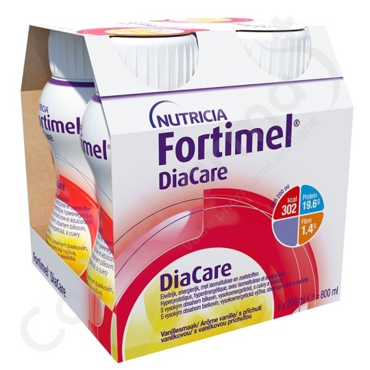 Fortimel Diacare (4x200 ml): 19,6g Protéine, 302 kcal, 1,4g Fibres
