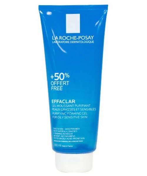LA ROCHE POSAY EFFACLAR GEL MOUSSANT PURIFIANT 300ML +50% مجاناً